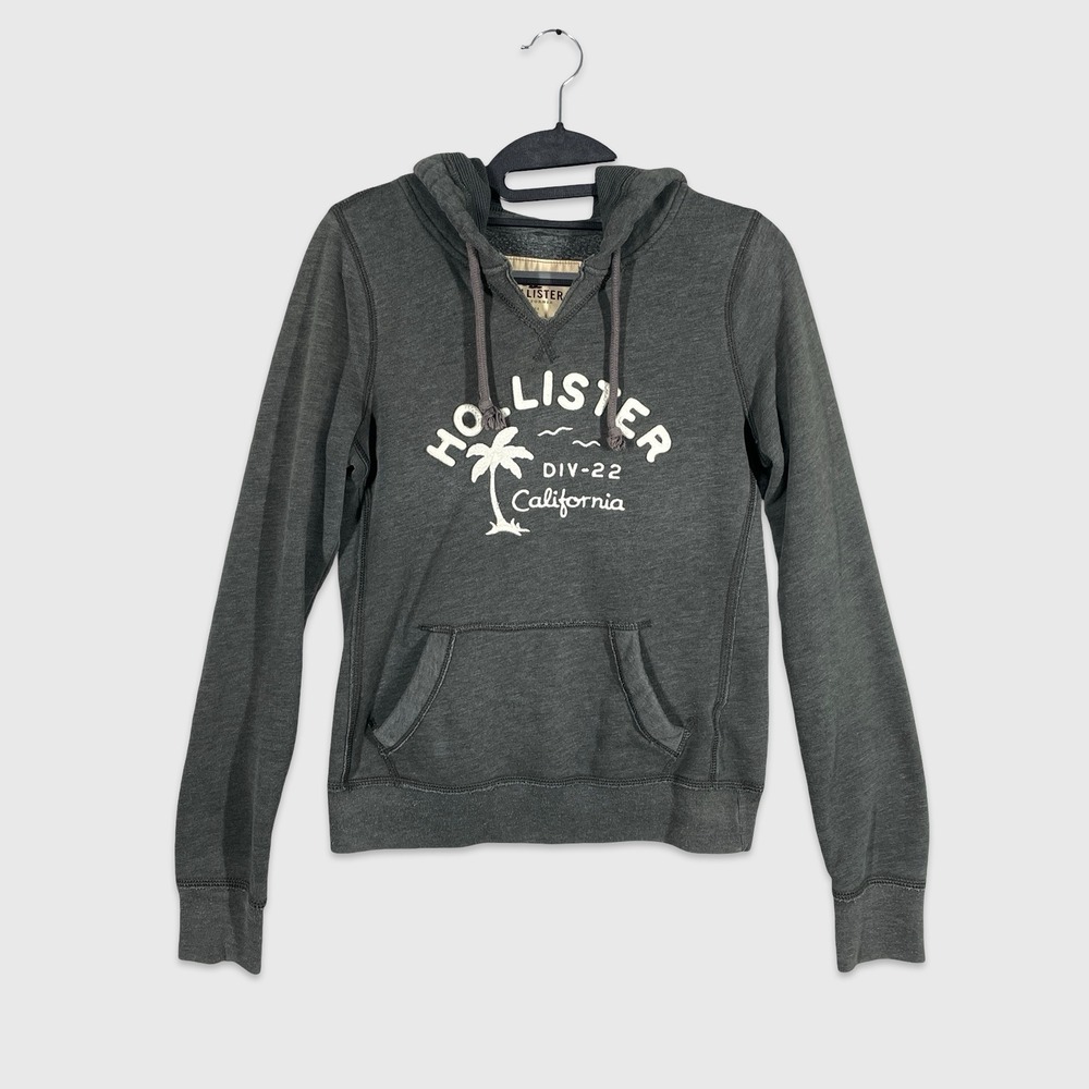 Hollister Pullover Hoodie Women Small Gray Surf Beach California Y2K Casual